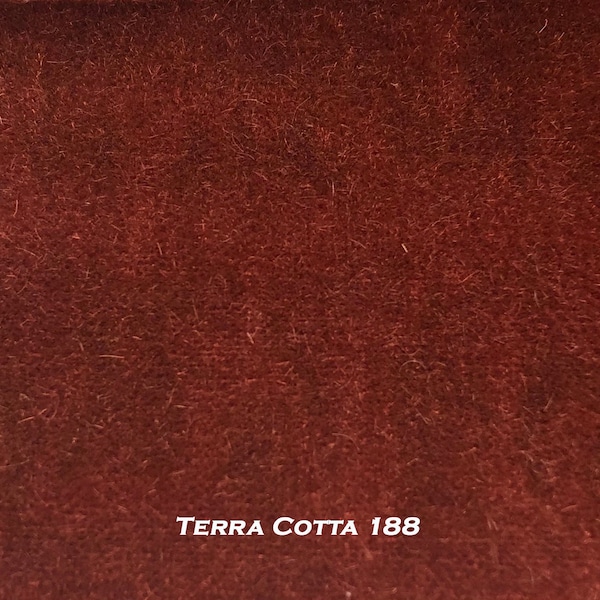 Dutch Mohair Velvet Upholstery Fabric Terra Cotta 188. By the Yard. PLEASE ORDER SAMPLE using dropdown box prior to fabric purchase.