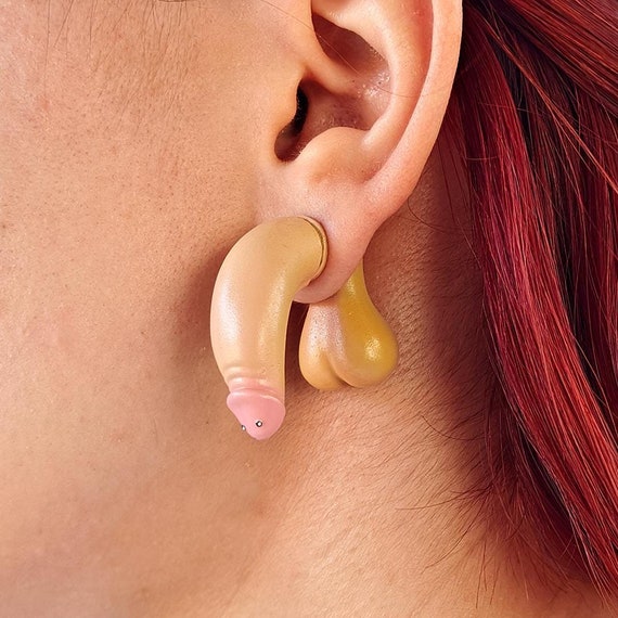 Boucles d'oreilles de pénis peintes à la main - Etsy France