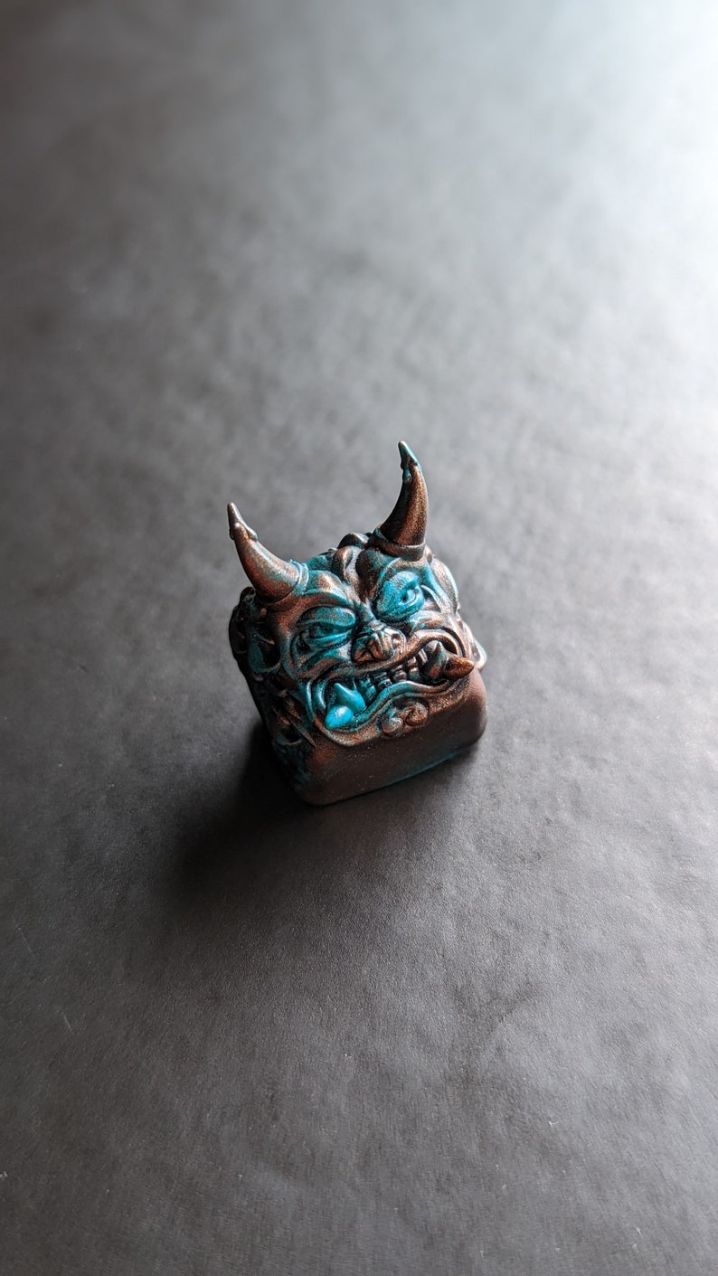 Gmk Copper Artisan Keycap Satanic Goat Keycap Beelzebeth Etsy
