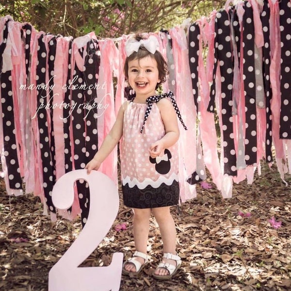 Pink and White Polka Dot Minnie Pillowcase Dress