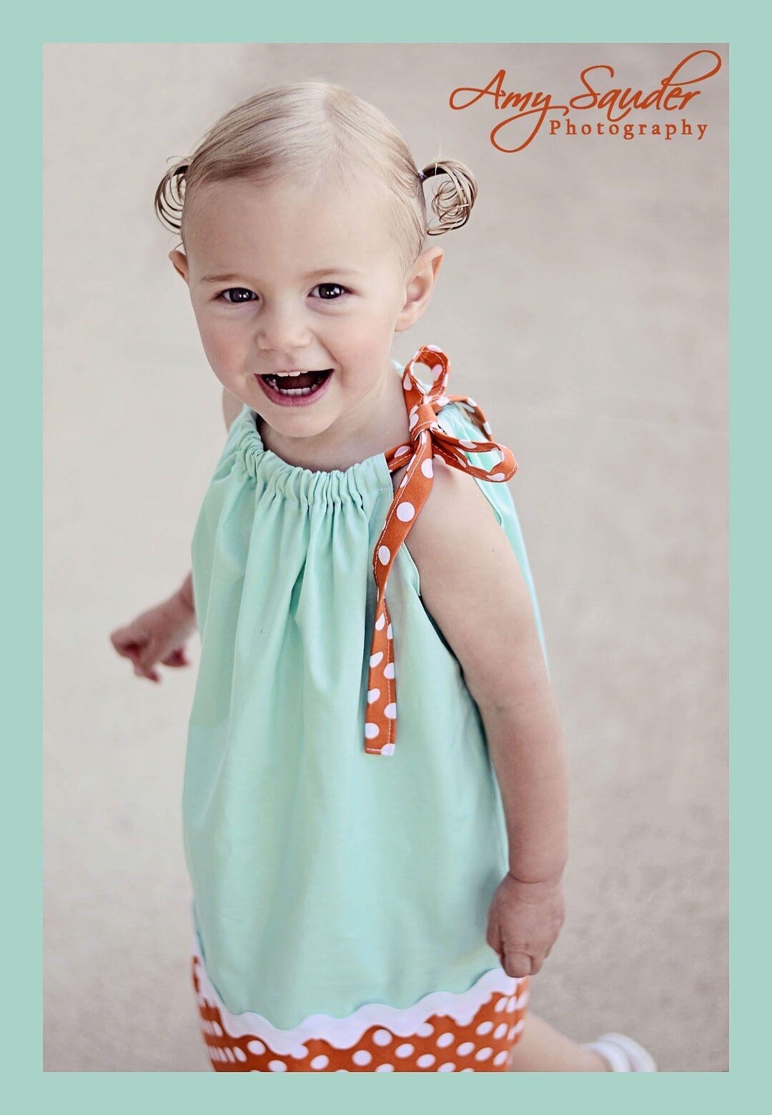 Finding Nemo Pillowcase Dress Minnie Toddler Dress Aqua and Orange