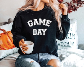 Spieltags-Sweatshirt, College-Spieltags-Sweatshirt mit Rundhalsausschnitt, Football-Sweatshirt, Basketball-Fanartikel, Schulteam-Sweatshirt, Baseball-Spieltags-Shirt