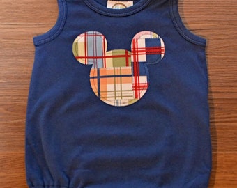 Madras Bubble Romper | Disney Vacation Outfit | Disney Plaid Romper | Mickey Bubble Romper | Matching Sibling Outfits
