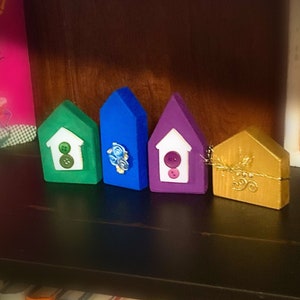 Tiny, colorful, unique wood houses