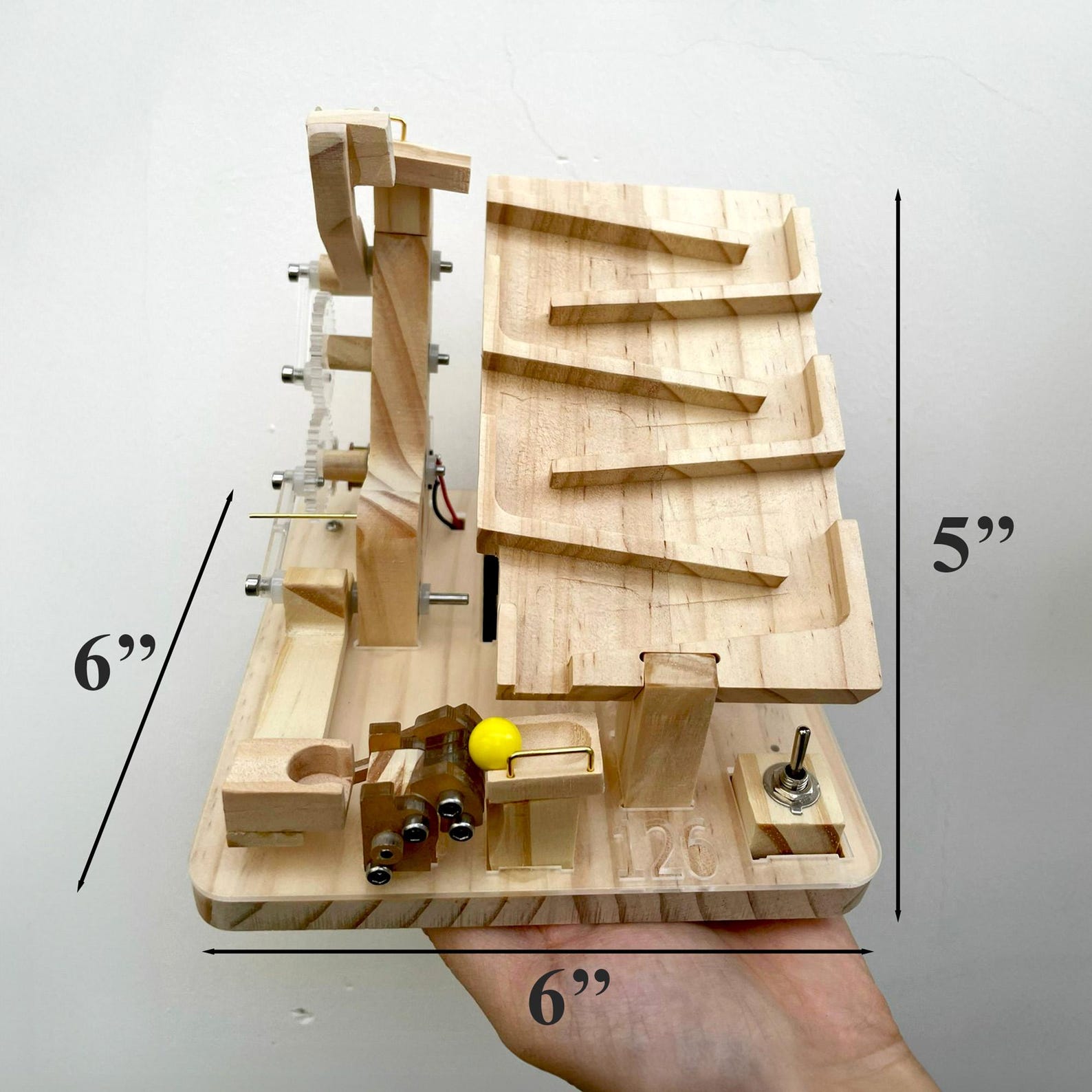 Wood Marble Run Kit Tray Set Perpetual Motion Marble Maze Machine Race ...