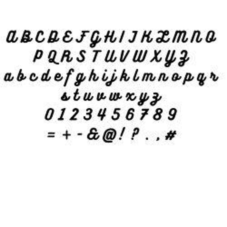 May include: A black, cursive font set featuring uppercase and lowercase letters, numbers, and symbols. The letters are in a flowing, handwritten style, suitable for various design projects.
