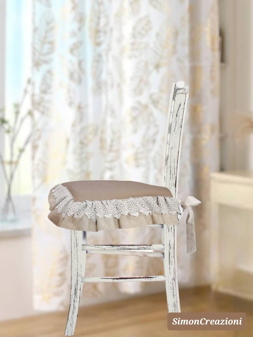 Blanc Mariclò Cuscini Per Sedie Cucina Con Volant Coprisedie