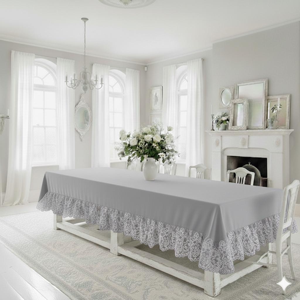 Tovaglia Rettangolare Floreale Impermeabile, Stile Shabby Chic, Rosa, 150x200 Cm, Per Cucina E Picnic