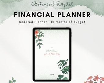 Botanical Bliss Digital Undated Financial Planner - Stay Organized in Style