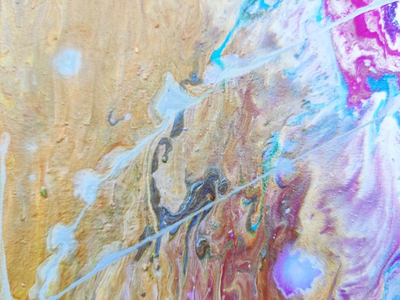 大型抽象アクリル絵画：モダンウォールアート、23.6x36.2 - Etsy 日本