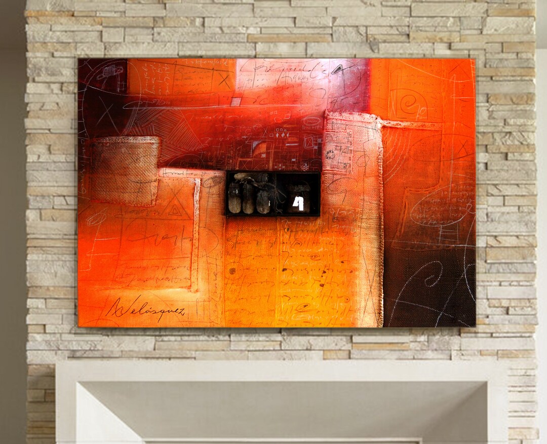 Original Abstract Painting on Canvas: Modern Wall Art (32inx47in) - Etsy