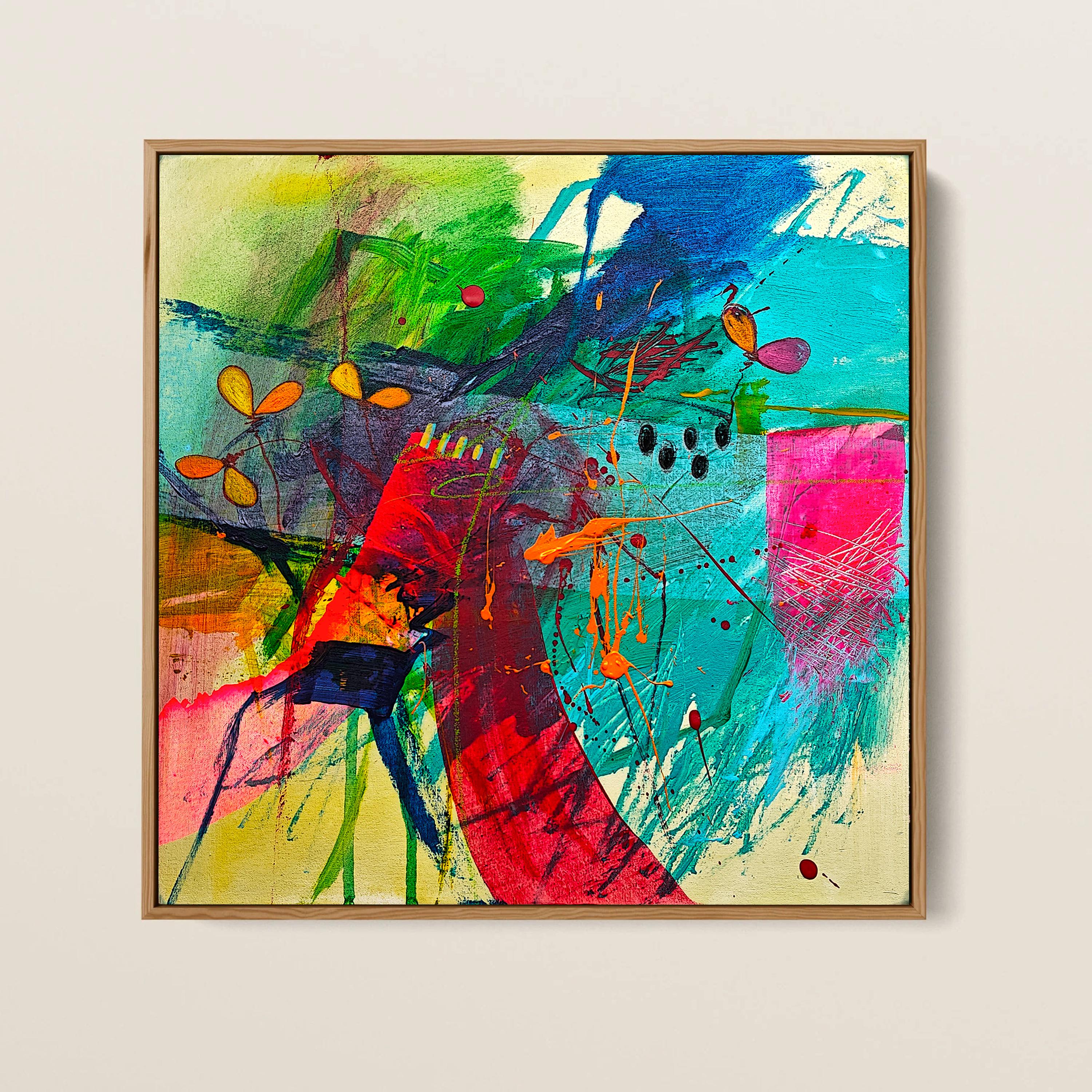 オリジナル抽象画：12x12インチのキャンバスに描かれた現代アート
