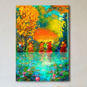 Original Abstract Painting: Peruvian Art, Modern Wall Decor (47.2x31.5in)