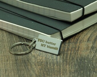 Personalised Rectangle keyring 35 mm with any logo name text many occasions Christmas