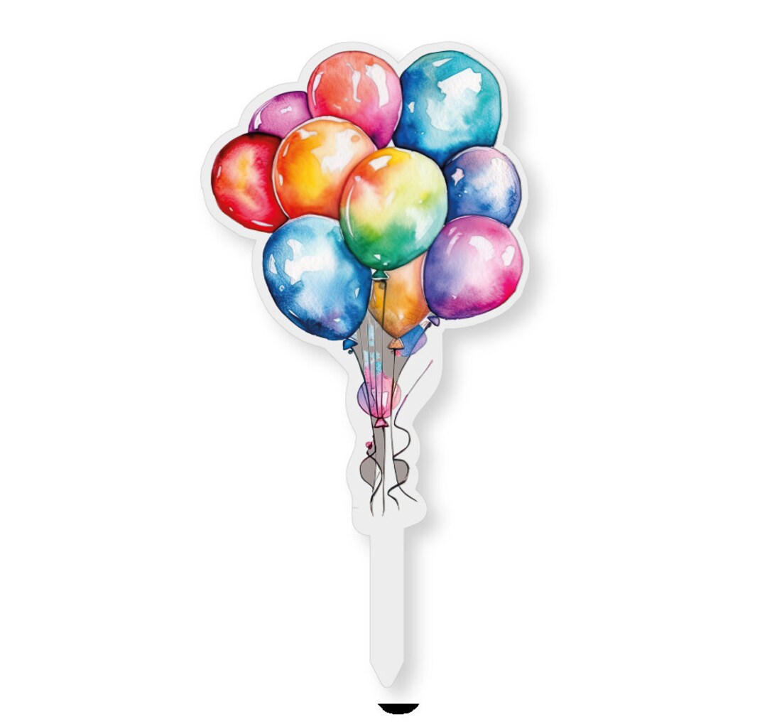 Baloons Designs Cake Topper Acrylic | Personalised Cupcake Topper ...