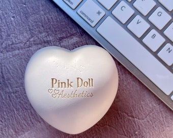 Personalised engraved Heart shape stress toy, Engraved Anti-Stress Ball, Squishy Stress Ball, pink heart, personalised with your name