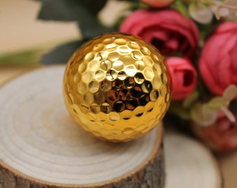 Gold Personalised GOLF ball with any name logo text or photo perfect gift golfer