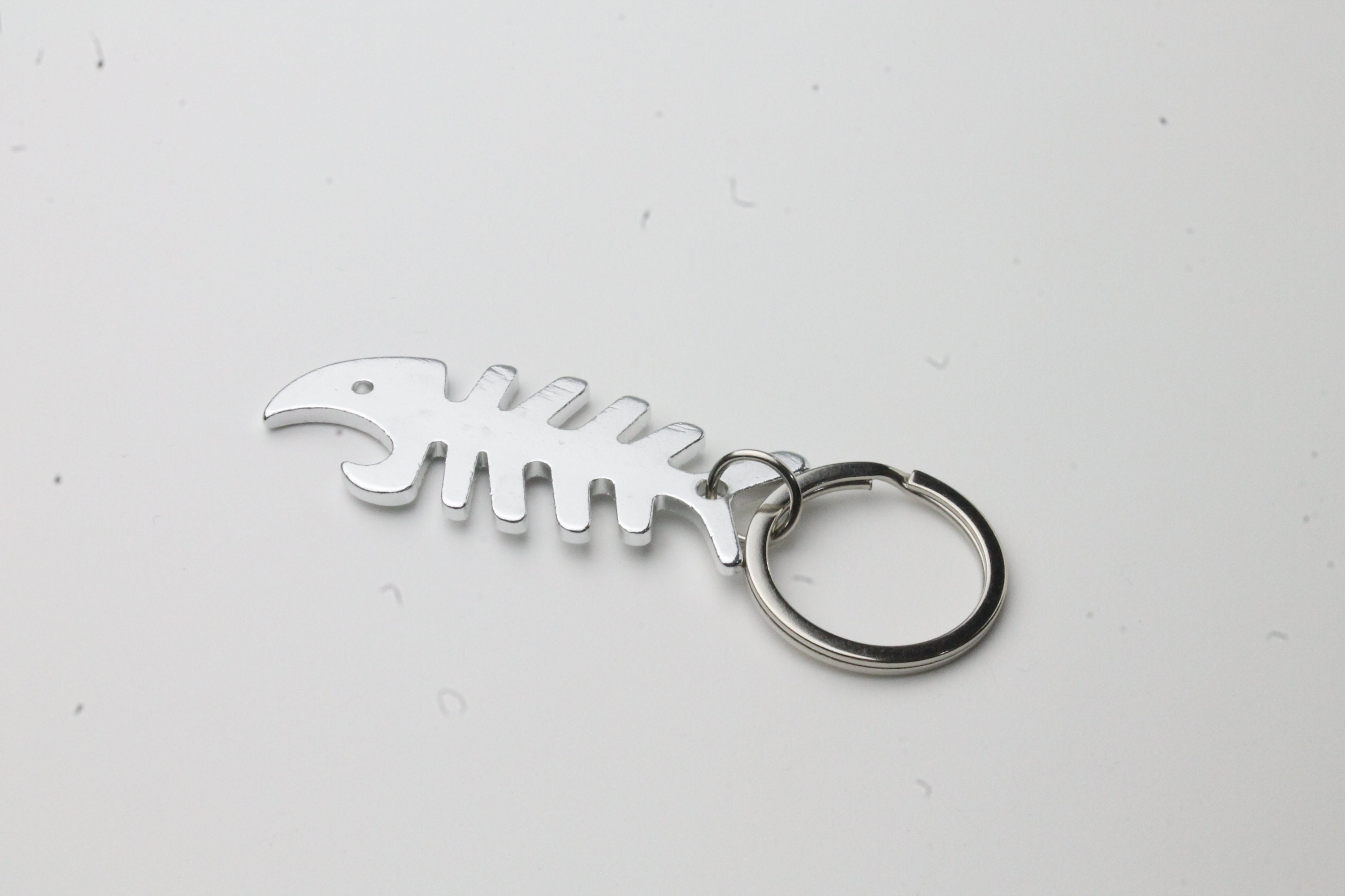 Personalised bottle opener fish bone shape keyring with any Etsy