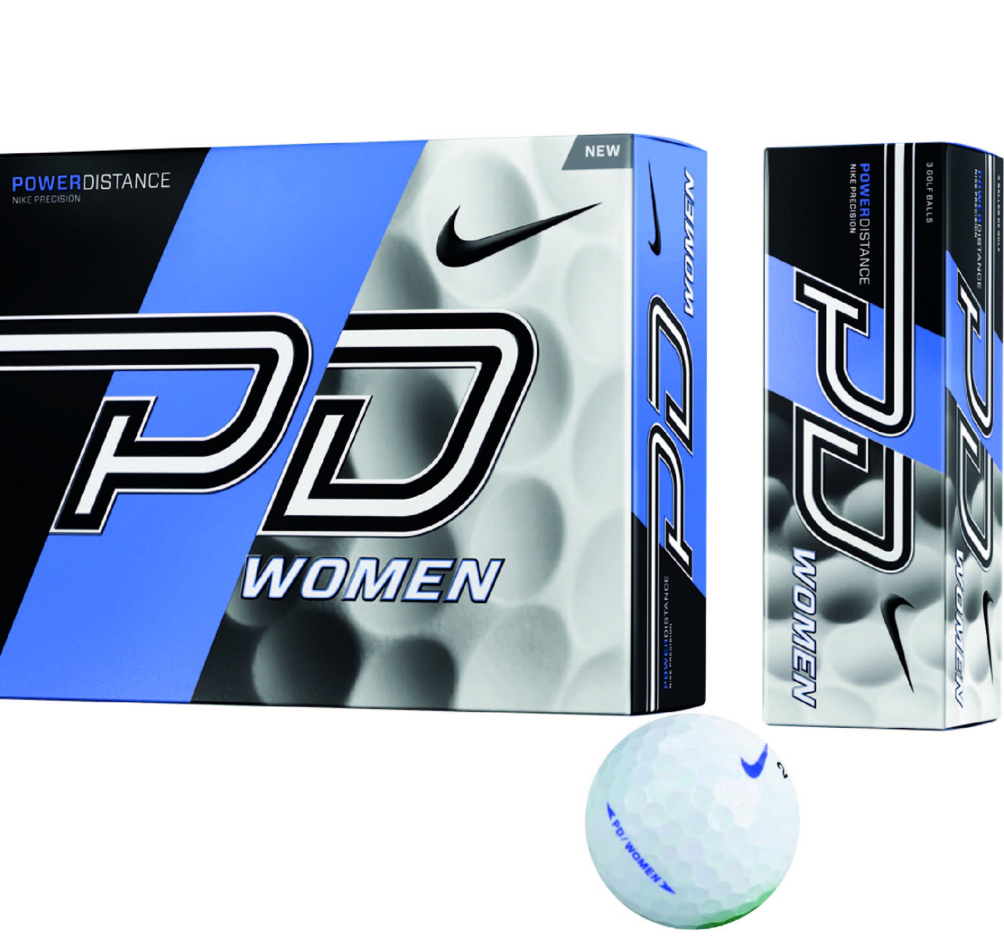 Personalised Golf Ball Nike PD Women white with any image photo logo text name
