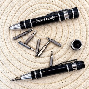 Personalised Engraved Pen shaped Screwdriver Set, Father Gift