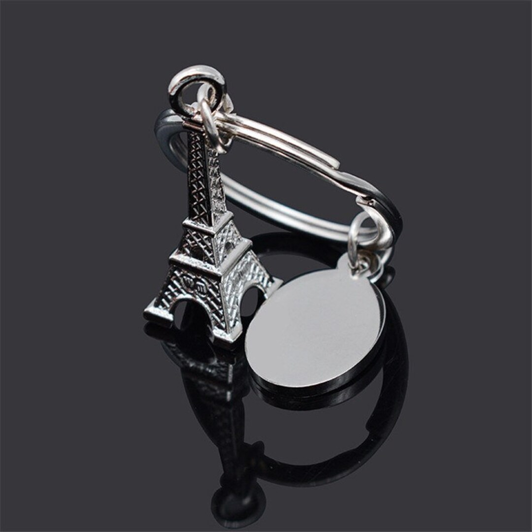 Personalised Eiffel Tower Keyring With Any Logo Name Text Many