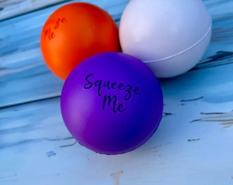 Personalised engraved round stress toy 60mm, Engraved Anti-Stress Ball, Squishy Stress Ball, custom Squishy Toy, personalised with your name