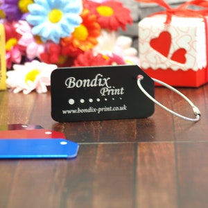 Personalised metal luggage tag engraved with any logo text name great gift