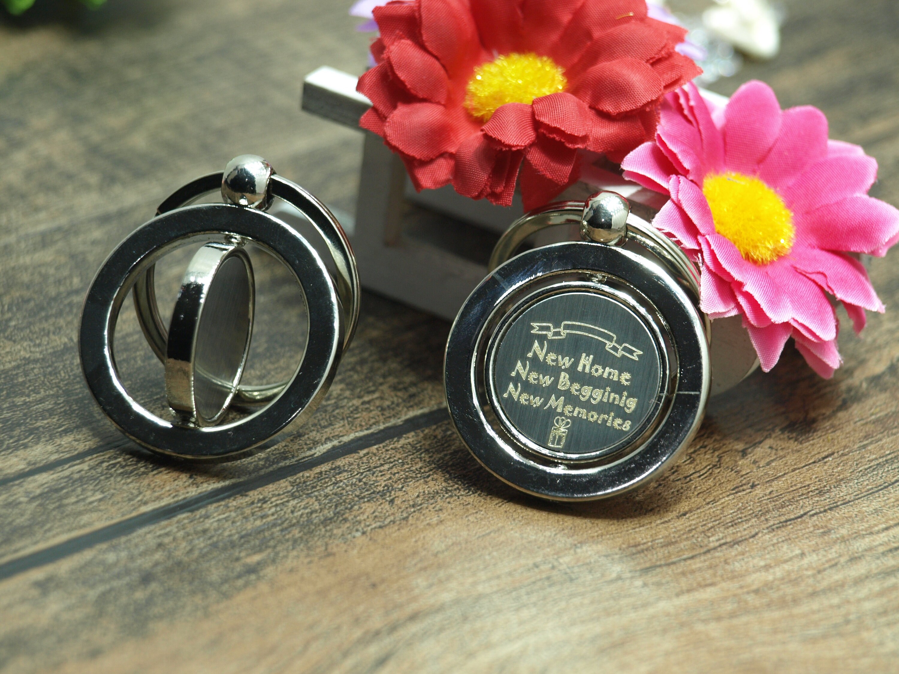 Personalised Spinning Round Shape Keyring With Any Logo Name Text Many ...