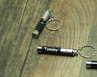 Cat toy laser 2-in-1 pointer keyring funny personalised charm cute