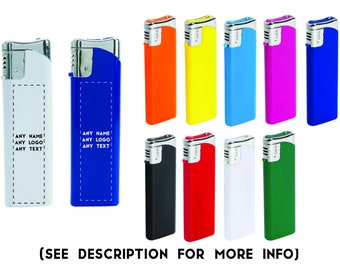 Personalised Lighters slim plastic with any name logo text