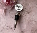 Custom Name Bottle Stopper, Personalised Bar Accessory, Wine Lover Keepsake Gift, Engraved Round Bottle Stopper, Christmas Gift