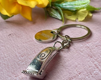 Personalised engraved name Metal Barber Clippers Keyring with any photo, personalised gift, Hairdresser Gift, Personalised Barber Tool