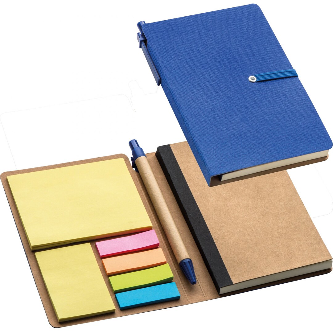 Personalised Notepad With Sticky Notes Notebook Blue Office Etsy UK