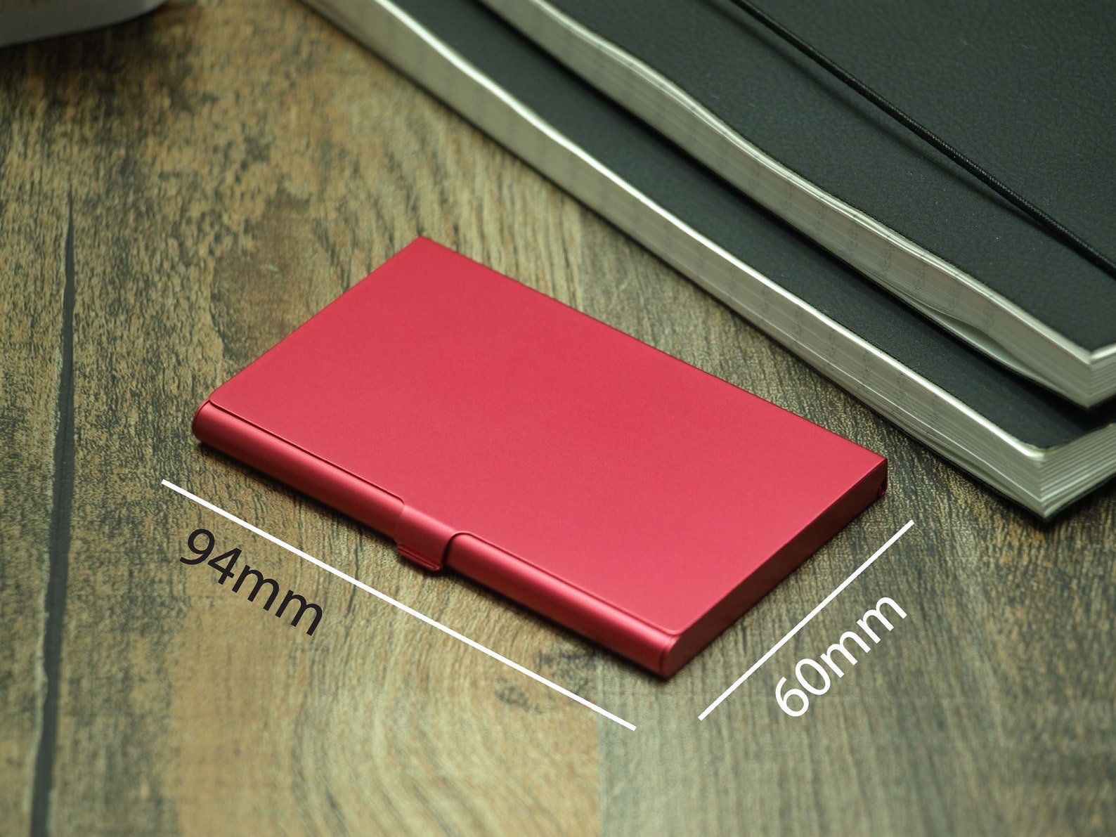 Metal Engraved Business Card Holder Red With Any Logo Name Etsy UK