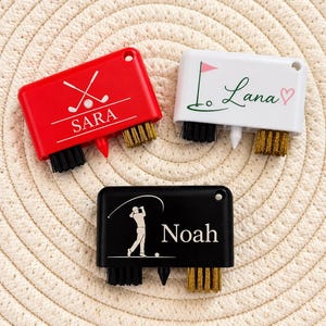 Personalised Golf Cleaning Brush Set 3-in-1 Club Maintenance Tool with Steel & Plastic Bristles