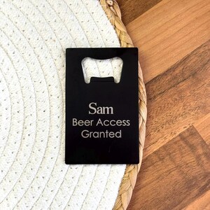 Personalised Engraved Stainless Steel Wallet Bottle Opener, Credit Card Opener