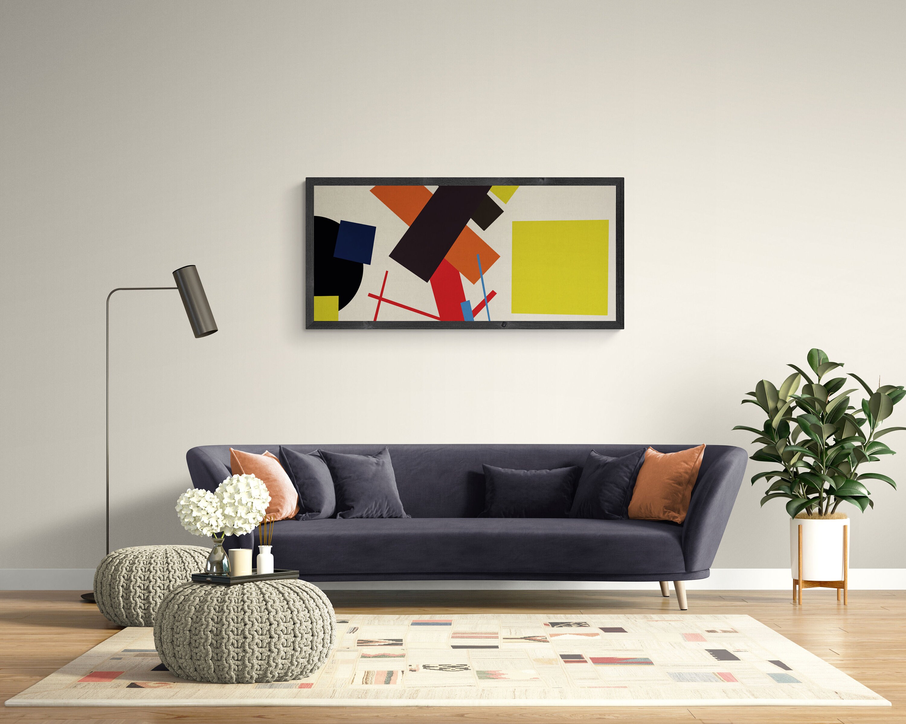 Colorful Geometric Wall Art Abstract Painting Geometric Oil Etsy