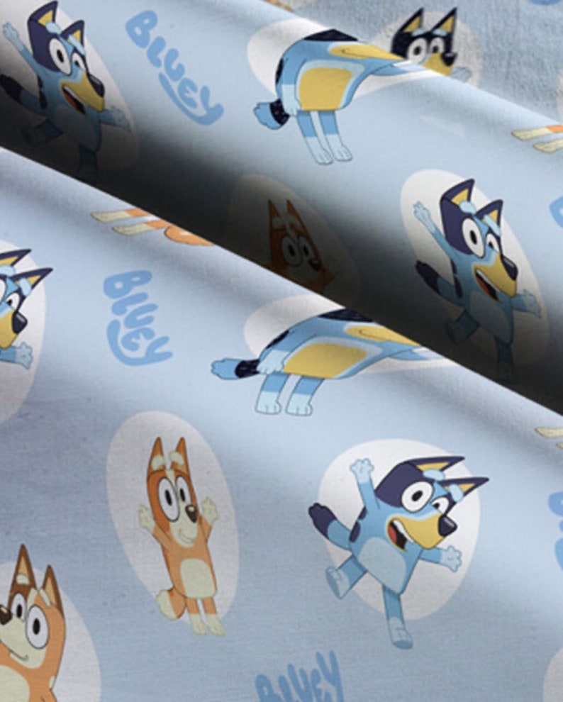 Bluey & Bingo Fabric Bluey Cotton Fabric Fabric by the Yard Etsy