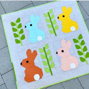 Elizabeth Hartman Quilt Pattern, Cottontail & Jade Quilt Pattern, Child’s Quilt, Baby Quilt Pattern, Quilt Pattern, Bunny Quilt Pattern,