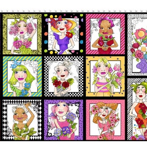 Loralie Design Flower Girl Fabric Panel For Quilting, Loralie Designs, Quilting Fabric, Cotton Fabric, Quilt Panel, Loralie Panel