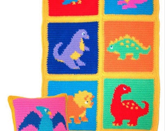 Dinosaur Crochet Afghan Pattern, Prehistoric Dinosaur Pattern, Dinosaur, Crochet Toy Pattern