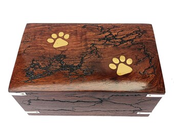 Handcrafted Wooden Urn Box – Elegant Memorial Keepsake for Ashes  (Capacity 200 lb)