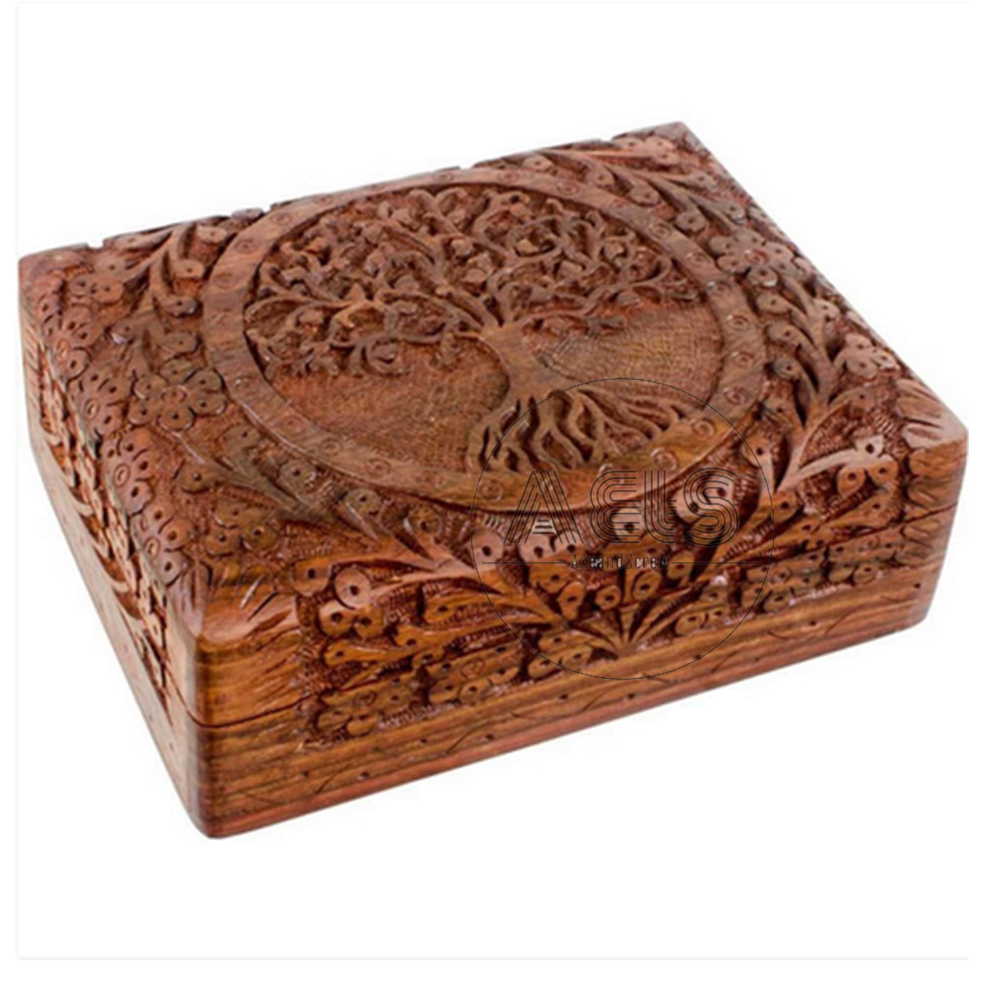 Tree of Life Handmade Wooden Urn Box Beautiful Hardwood Etsy