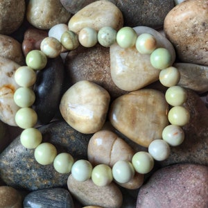 Butter Jade Beaded Bracelet | Gemstone Stretch Calming Yoga Bracelet | Gift Ideas for Her | Bracelet for Women and Teen Girls