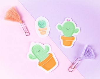 Pricklie Family Sticker Set, Clear Matte Stickers, Cute Stickers, Kawaii Stationary