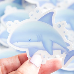 Cute Shark Sticker, Finneas the Shark Ocean Sticker image 2