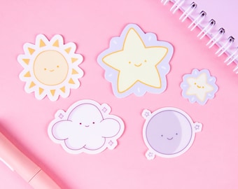 Sky Buddies Kawaii Stickers Set, Cute Stickers