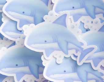 Cute Shark Sticker, Finneas the Shark Ocean Sticker