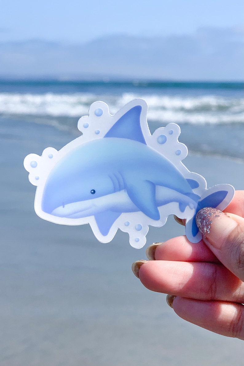 Cute Shark Sticker, Finneas the Shark Ocean Sticker image 5