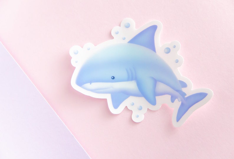 Cute Shark Sticker, Finneas the Shark Ocean Sticker image 3